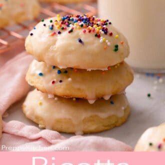 A pinterest graphic of ricotta cookies
