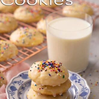 A pinterest graphic of ricotta cookies