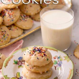 A pinterest graphic of ricotta cookies