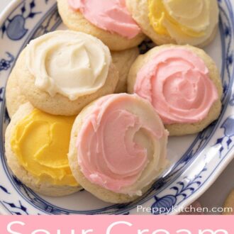 A pinterest graphic of sour cream cookies