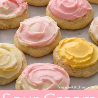 A pinterest graphic of sour cream cookies