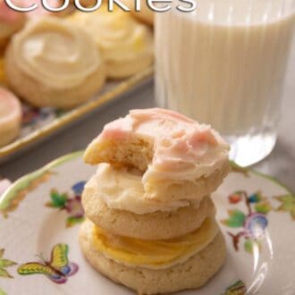 A pinterest graphic of sour cream cookies