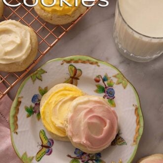 A pinterest graphic of sour cream cookies