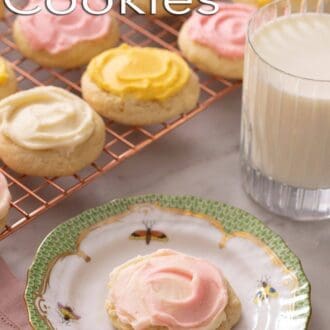 A pinterest graphic of sour cream cookies
