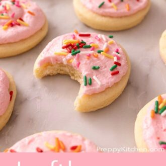 A pinterest graphic of Lofthouse cookies