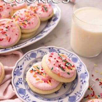 A pinterest graphic of Lofthouse cookies