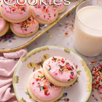 A pinterest graphic of Lofthouse cookies