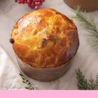 Pinterest graphic of an Italian Christmas bread.