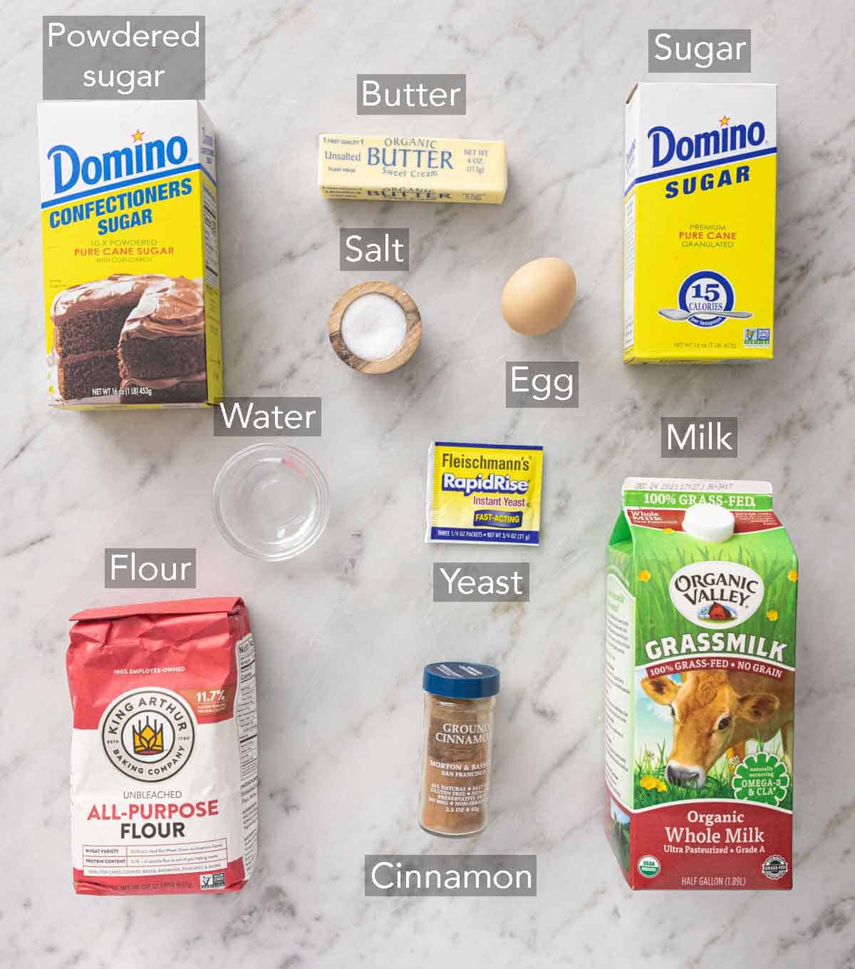 Ingredients needed to make star bread.