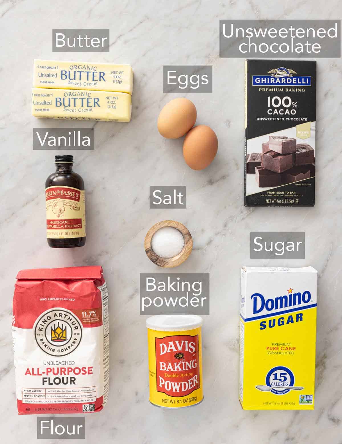 Ingredients needed to make pinwheel cookies.