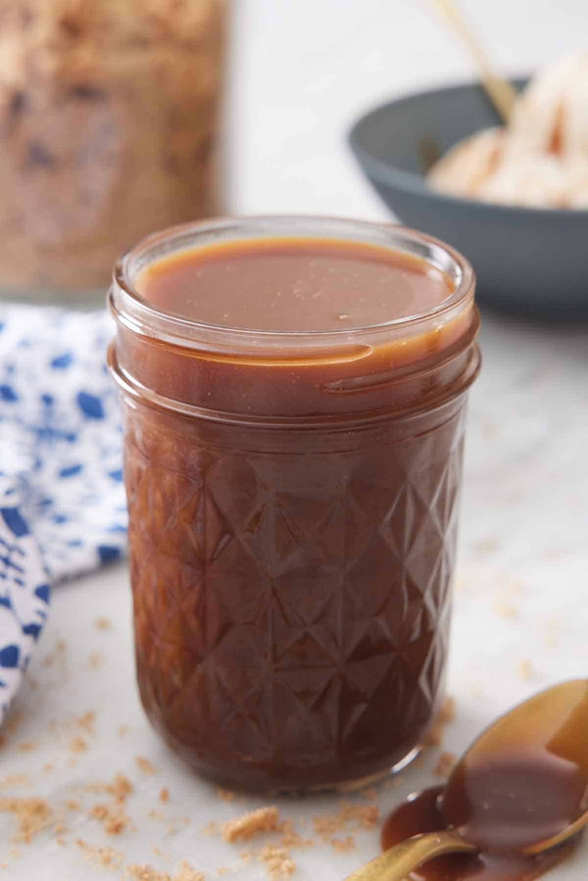 A jar of butterscotch.