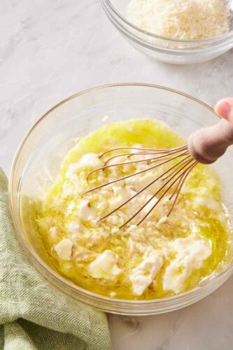 Ingredients whisked together.