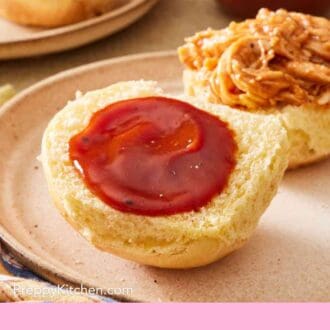 Pinterest graphic showing a sandwich made with homemade barbecue sauce.