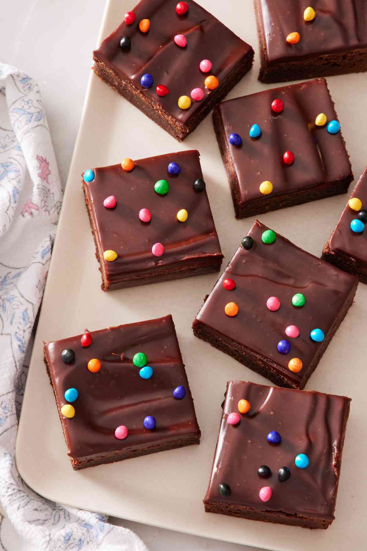 Cosmic brownies on a serving platter.