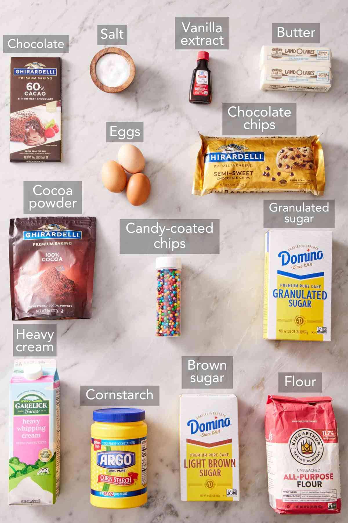 Ingredients for cosmic brownies.