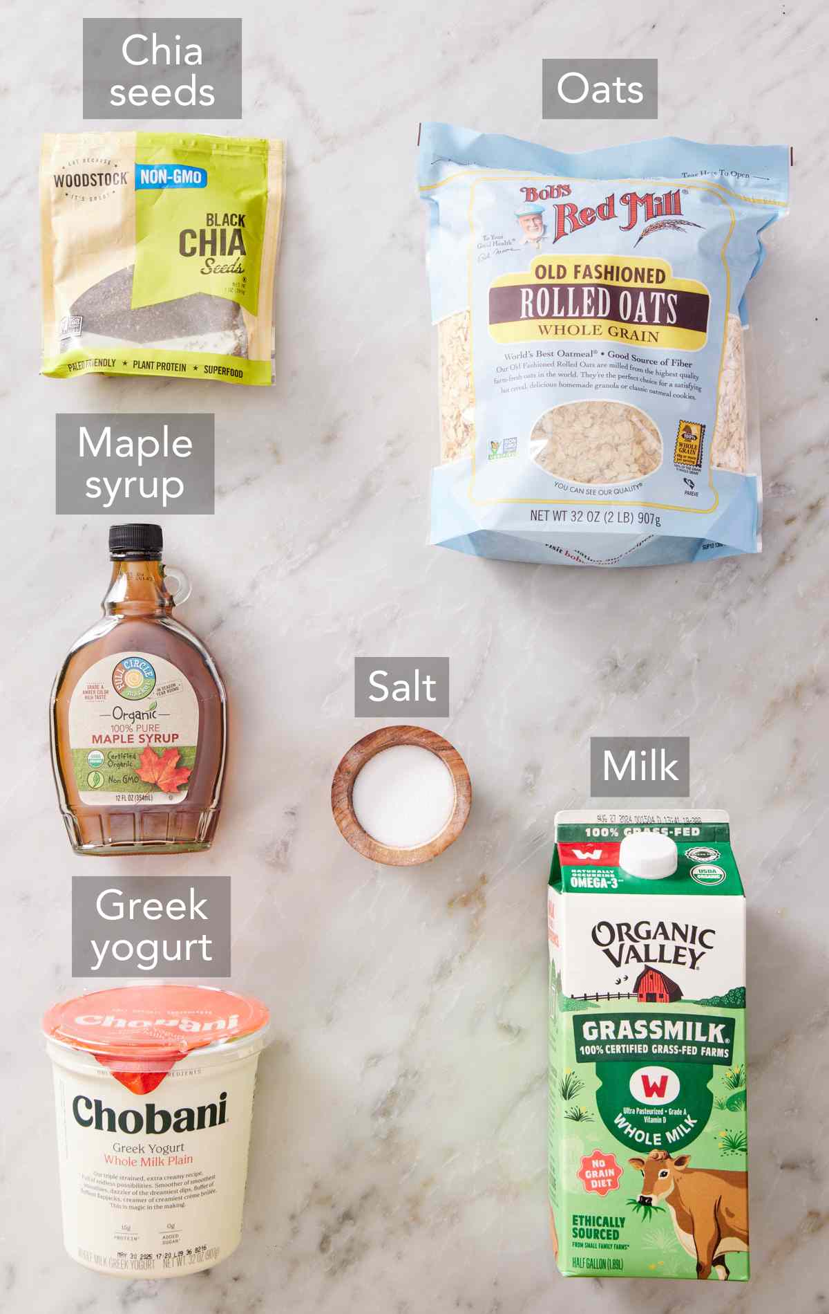 Ingredients for overnight oats.