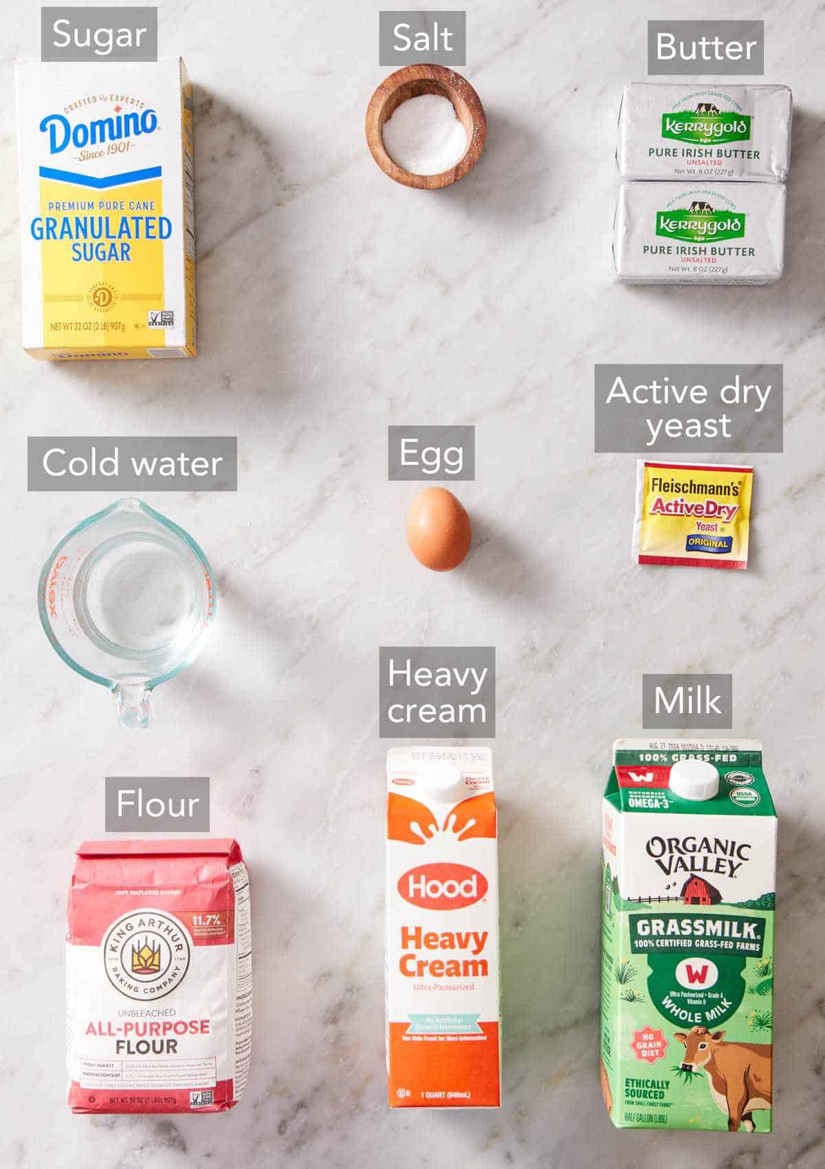 Ingredients for croissants.