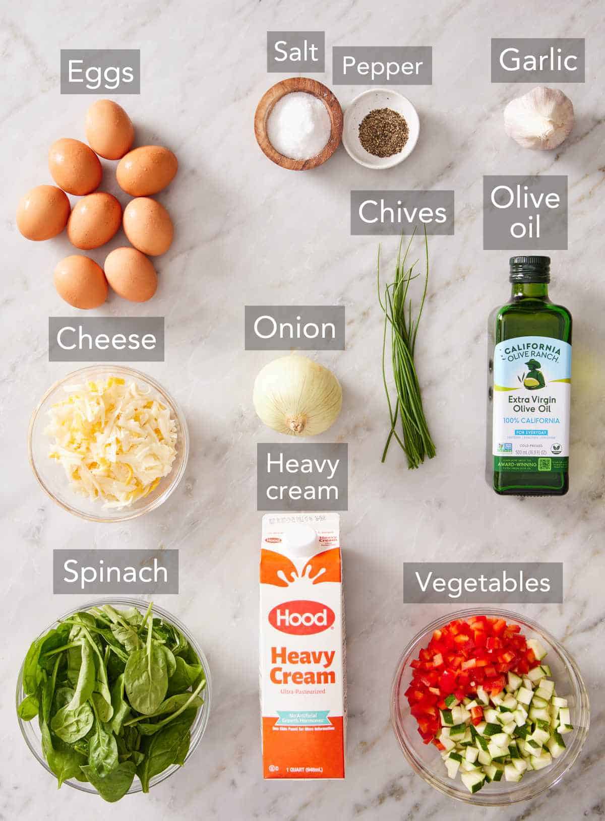 Ingredients to make a frittata.