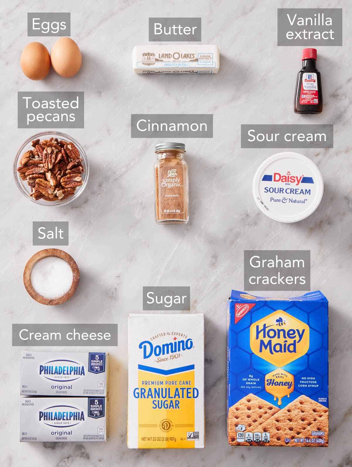 Ingredients for mini cheesecakes.